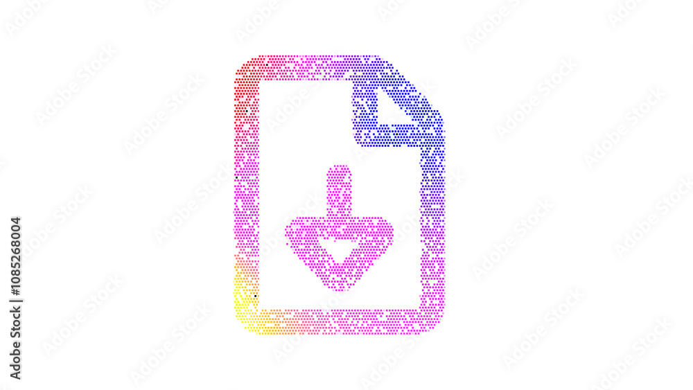 Icon file download is made up of LED square shapes. There are bright diodes and there are black dead diodes Icon file download is made up of LED square shapes. There are bright diodes and there are black dead diodes