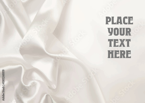 151-14-Luxurious white silk or satin texture background forming an elegant backdrop