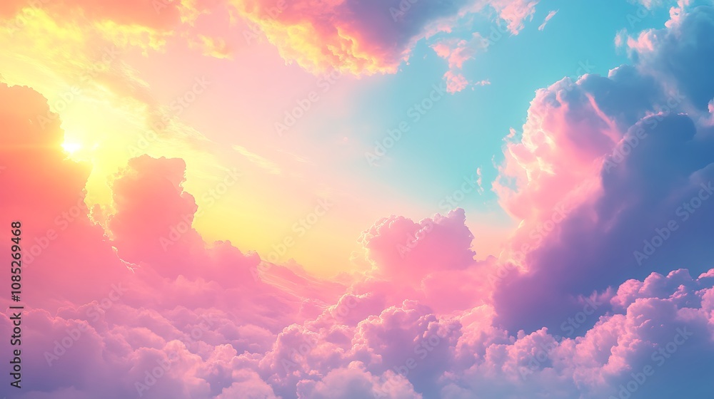 A beautiful sky with pastel colors featuring soft sunset sky background A beautiful sky with pastel colors featuring soft sunset sky background