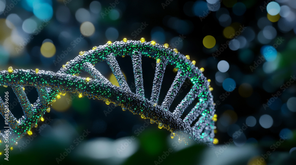 DNA structure with vibrant colors and bokeh background, representing pharmaceutical research and genetic studies. intricate details highlight beauty of molecular biology DNA structure with vibrant colors and bokeh background, representing pharmaceutical research and genetic studies. intricate details highlight beauty of molecular biology