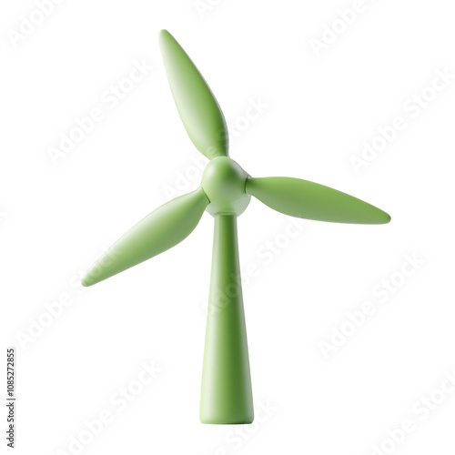 green wind turbine isolated