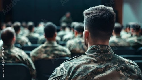 Army veterans attending a workshop on accessing education benefits, with advisors explaining military scholarships and financial aid options