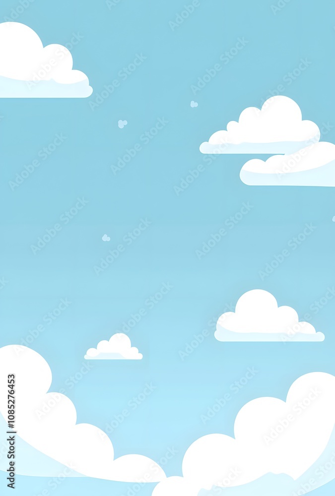 Simple White Clouds Floating in a Blue Sky Simple White Clouds Floating in a Blue Sky