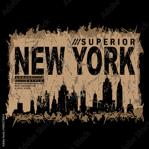 superior brooklyn slogan, graphic tee typography design, trendy t shirt print, illustration vector art, letter art