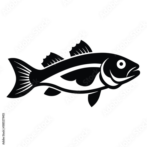 Solid color Kelp Greenling animal vector design