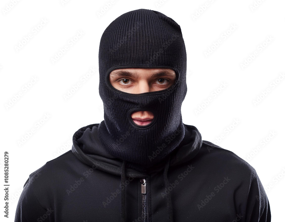 Burglar isolated on white background, cutout Burglar isolated on white background, cutout
