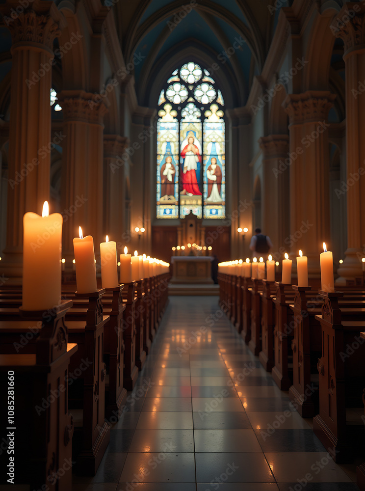 Fototapeta premium candles in the church