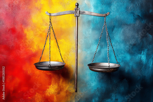 Symbolic scales representing fair trade for world fair trade day design