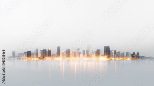 City Skyline Illuminated at Night