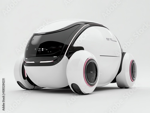 Futuristic spherical luggage with gyroscopic wheels photo