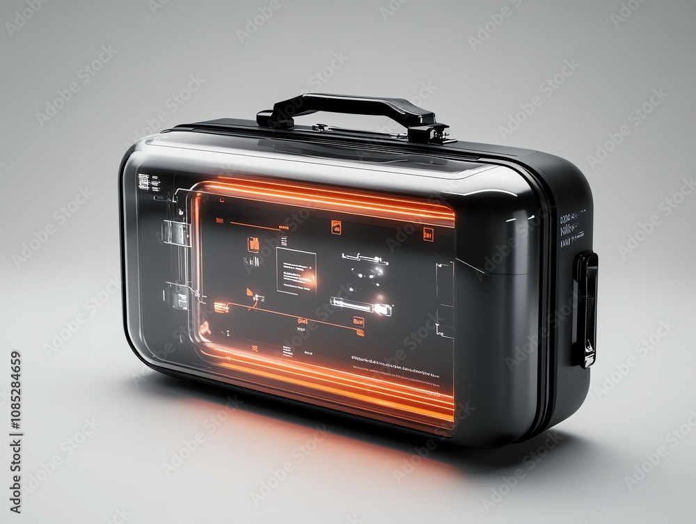 Hightech suitcase with embedded projection systems Hightech suitcase with embedded projection systems