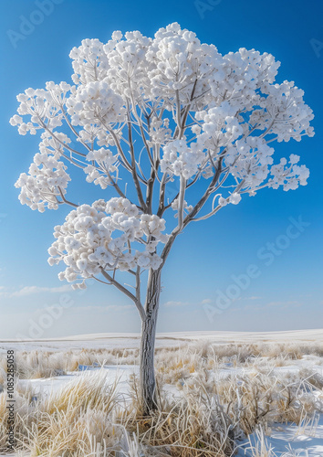 snow covered tree