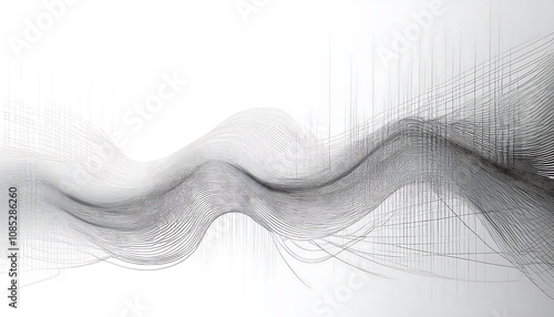  A gray and white abstract wide horizontal banner features vector communication lines on a w_1(57)