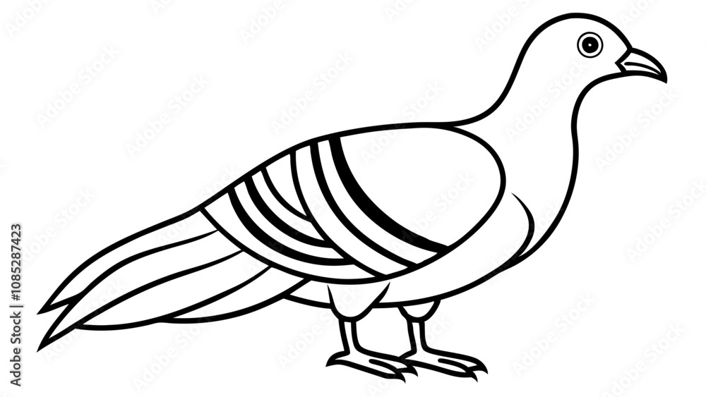Bird of Line Art Vector Illustration on White Background Bird of Line Art Vector Illustration on White Background