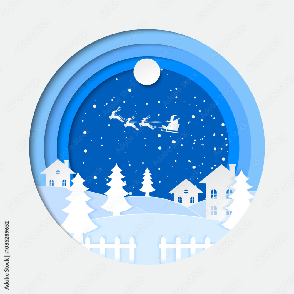 Obraz premium Background for covers, invitations, posters, banners, flyers, placards. Minimal template design for branding, advertising with winter christmas composition in paper cut style. Vector illustration.