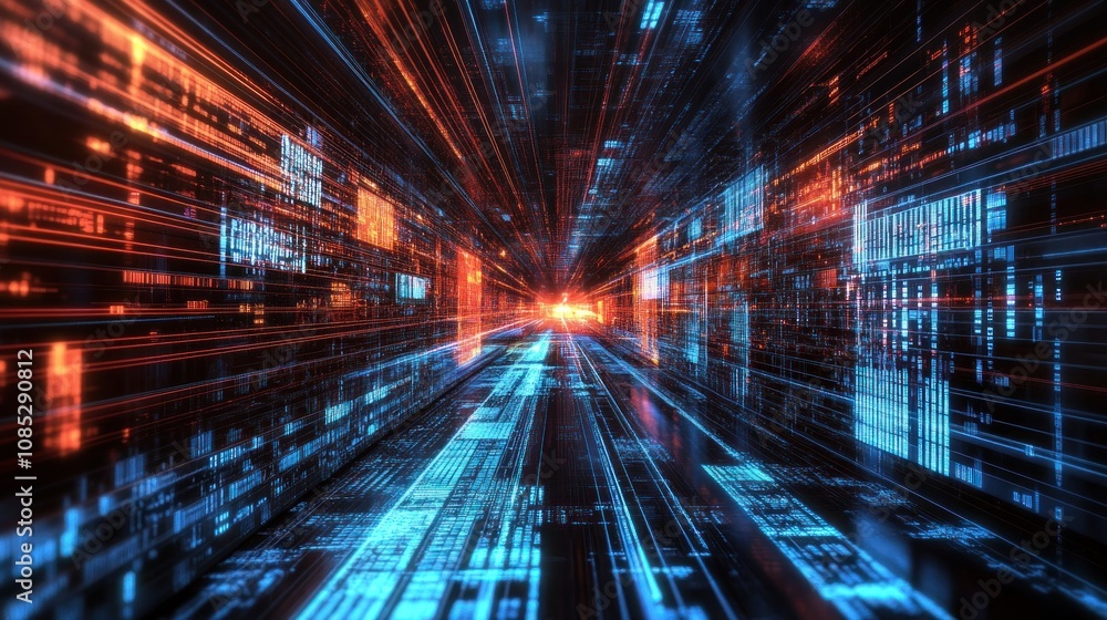 Fototapeta premium Digital Tunnel of Data