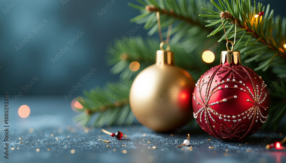 Christmas Ornaments: Gold and Red Decor Christmas Ornaments: Gold and Red Decor