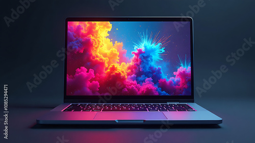 A conceptual design depicting the nature of a colorful laptop from one of the most creative graphic designers