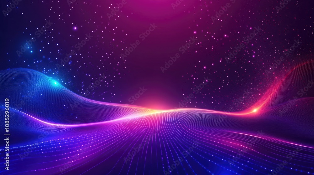 Abstract Technology Background with Soft Lines Abstract Technology Background with Soft Lines