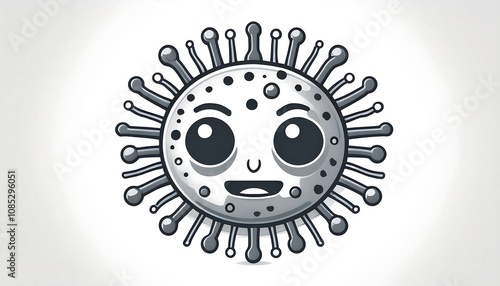  A simple and modern vector icon of a microbe, depicting the MPOX or monkey pox virus on a c_1(150) photo