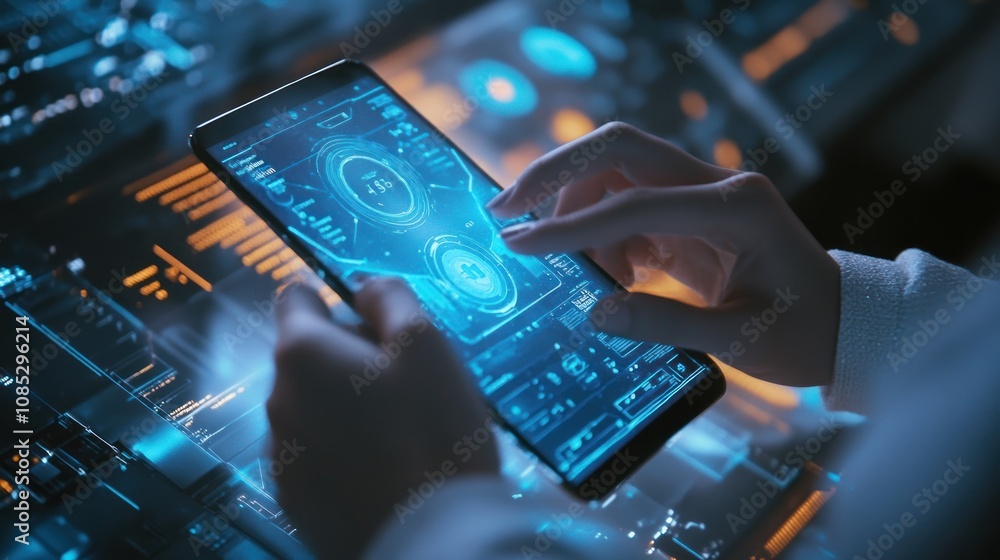 Futuristic User Interface on a Smartphone Futuristic User Interface on a Smartphone
