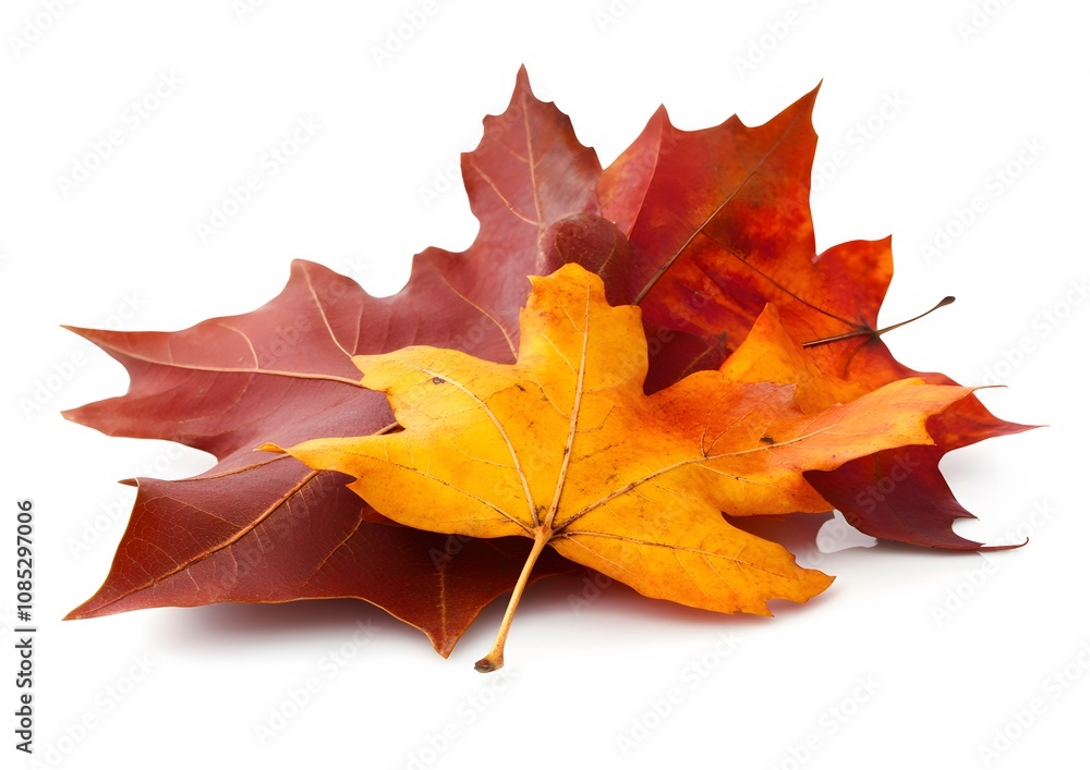 Colorful Autumn Leaves Isolated on White Background Colorful Autumn Leaves Isolated on White Background
