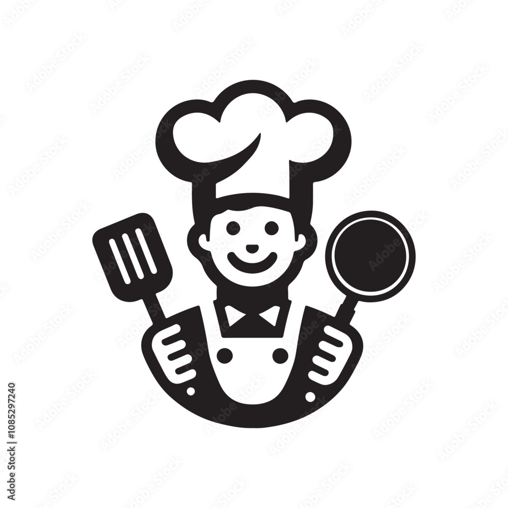 a chef of silhouette vector illustration a chef of silhouette vector illustration
