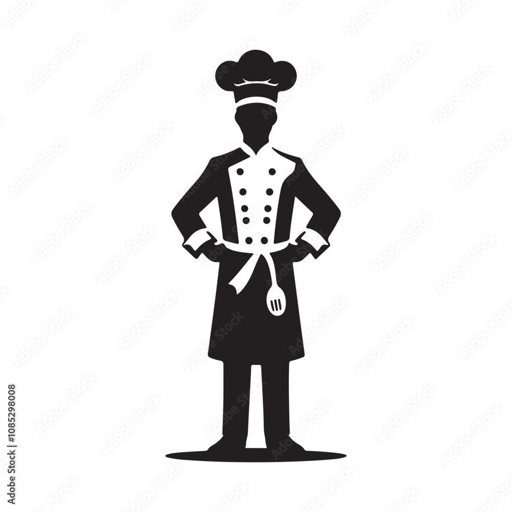 a chef of silhouette vector illustration a chef of silhouette vector illustration