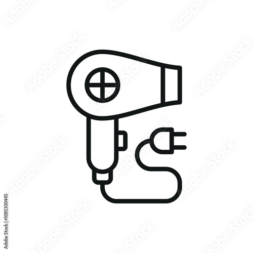 Hair dryer icon vector bathroom beauty hair templates modern and simple