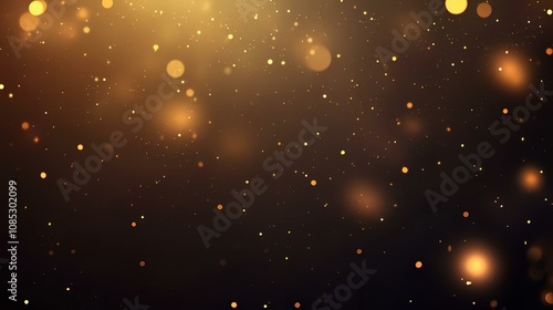Scattered golden lights creating magical sparkles against dark backdrop