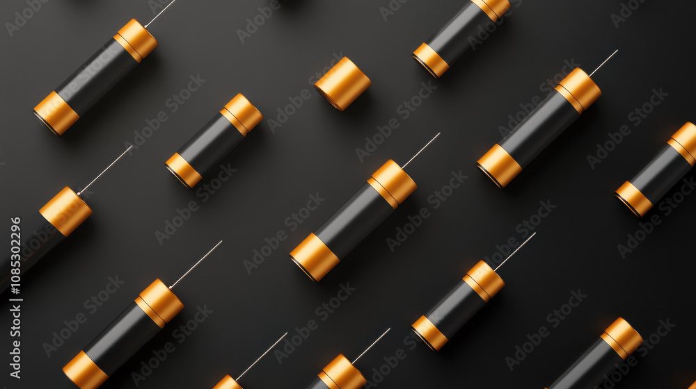 Black and Gold Syringe with Capsules