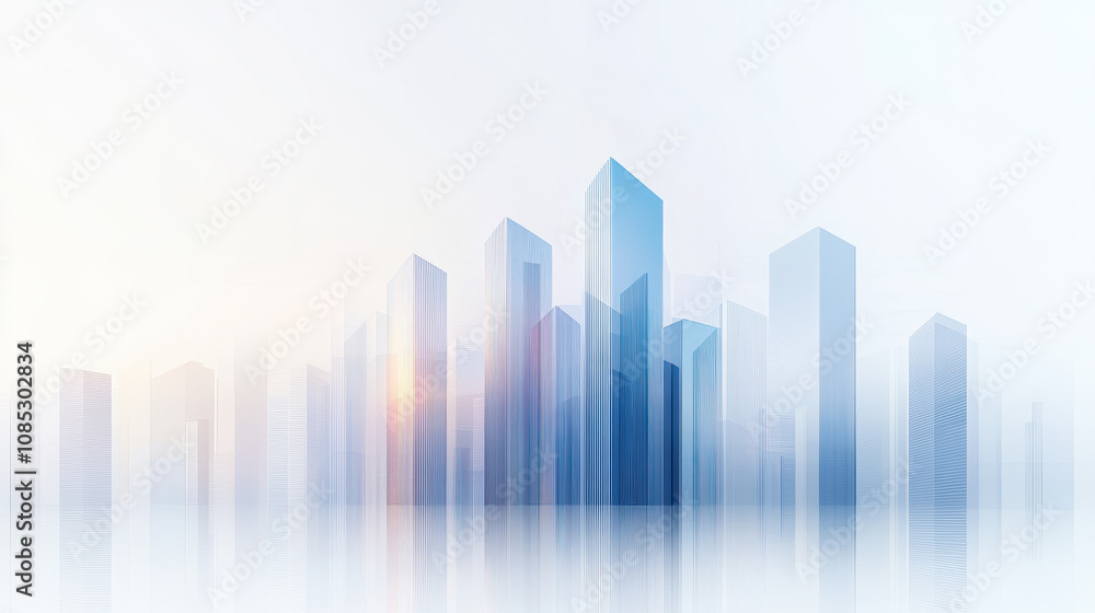 Autumn Cityscape Illustration of a Modern City Autumn Cityscape Illustration of a Modern City