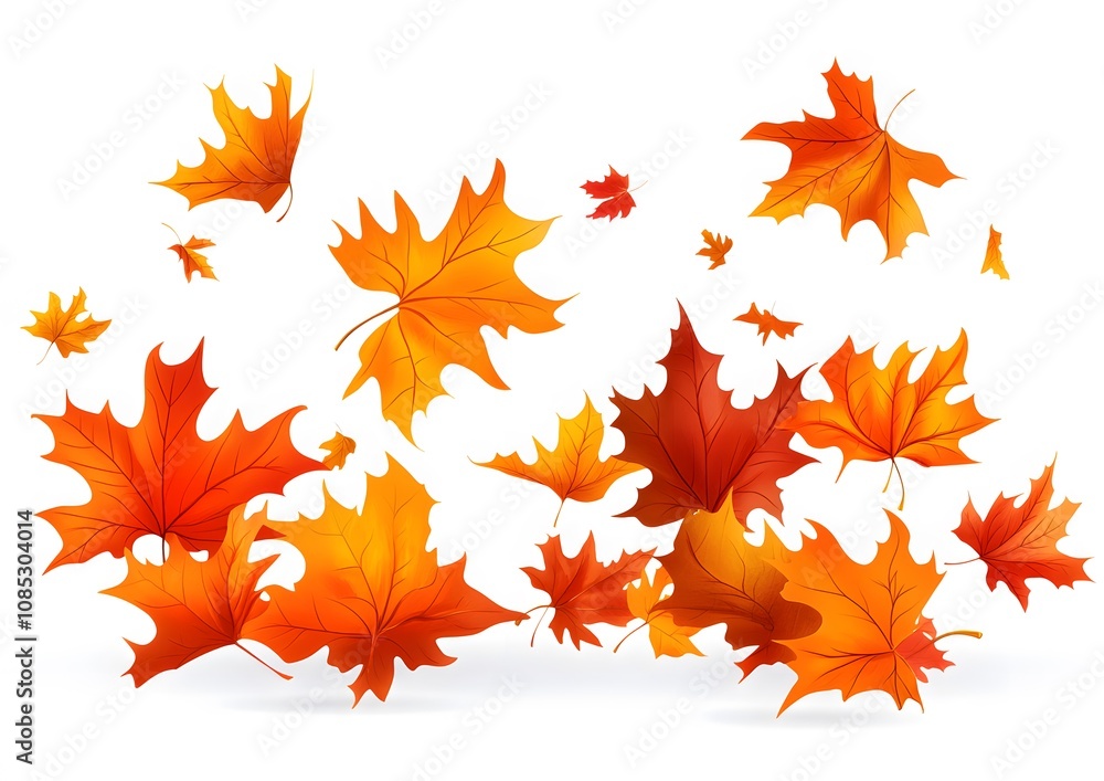 Colorful Autumn Maple Leaves Falling Gracefully Colorful Autumn Maple Leaves Falling Gracefully