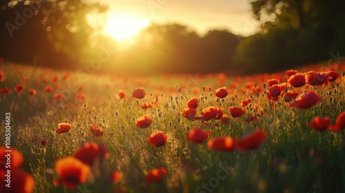 Poppy Field Sunset