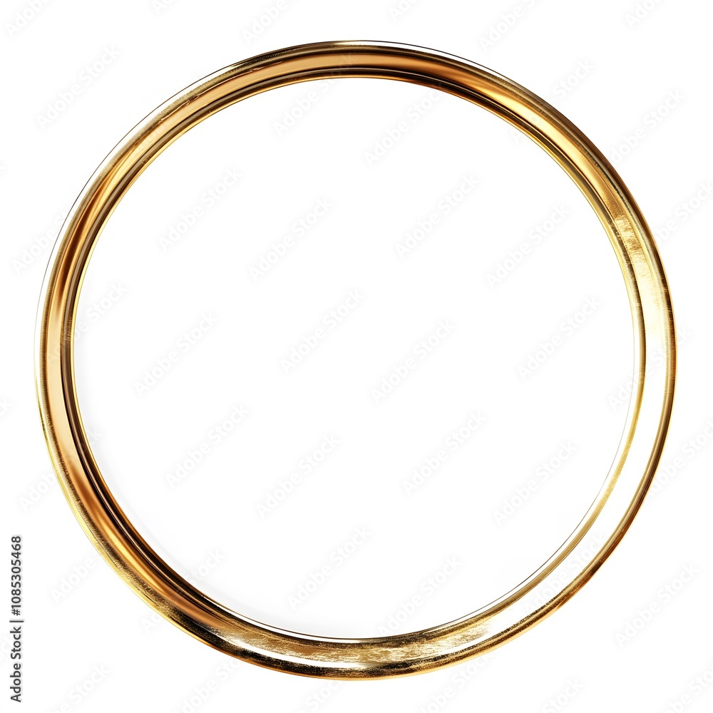 A Gold Circular Frame Isolated On White Background A Gold Circular Frame Isolated On White Background