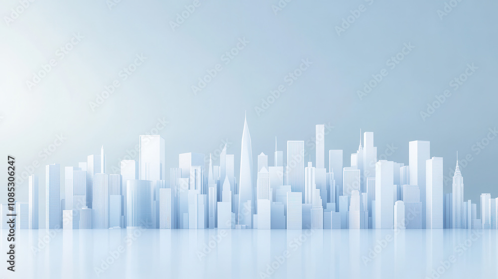 Minimalist White City Model of the Future Minimalist White City Model of the Future