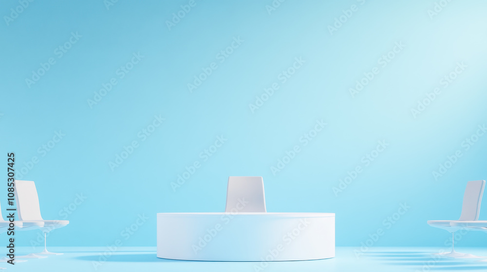 Minimalist White Conference Chairs Arrangement Minimalist White Conference Chairs Arrangement