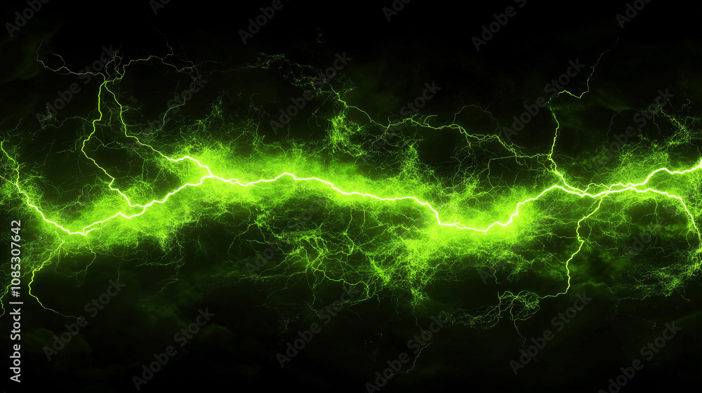 Green electric energy bolt against a dark background, symbolizing power, technology, and the dynamic force of renewable energy. Green electric energy bolt against a dark background, symbolizing power, technology, and the dynamic force of renewable energy.