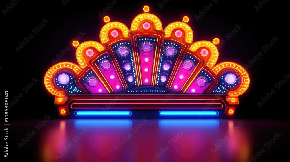 Fototapeta premium Neon Retro Casino Marquee Sign Display