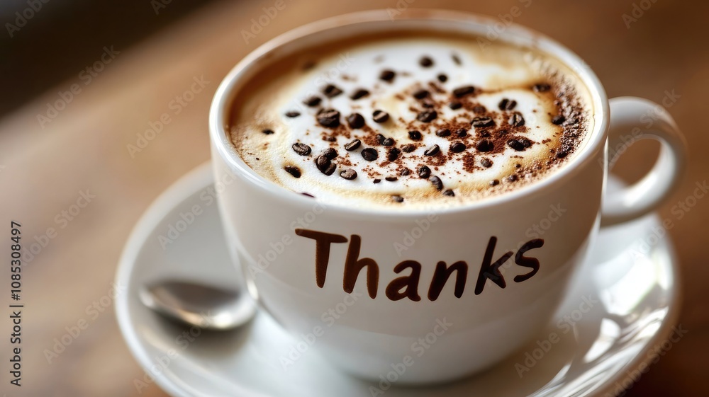 Cup of frothy coffee with chocolate and Cup of frothy coffee with chocolate and