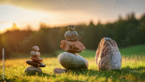 Utilize stones in meditation gardens for relaxation.   photo