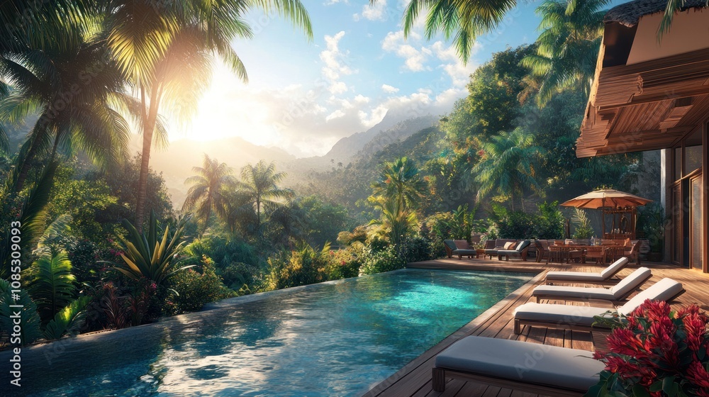 Obraz premium Tropical Paradise Pool
