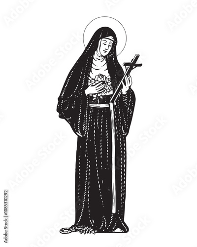 Saint Rita Vector Catholic religious Illustration