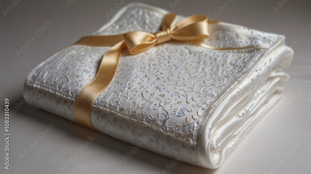 Clothes packed with golden ribbon Clothes packed with golden ribbon