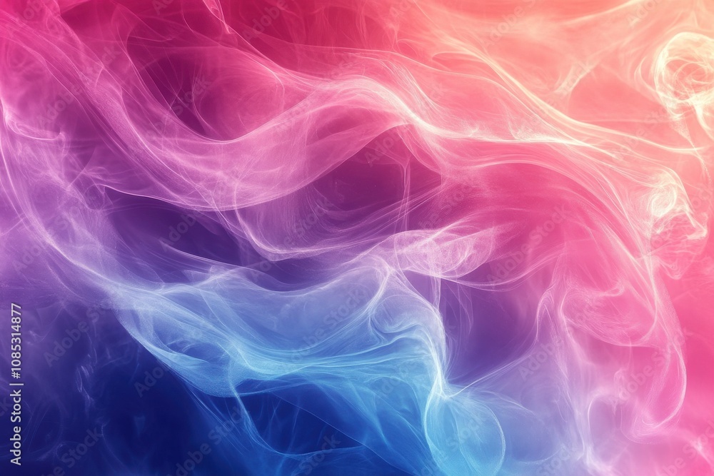 Red and blue gradient background, smooth curved lines, minimalist style, colorful curves