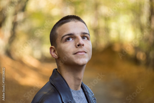 portrait of a handsome boy in natural light
