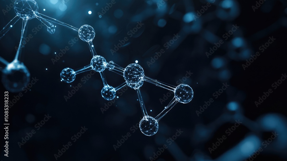 Abstract Molecular Structure with Glowing Blue Connections Abstract Molecular Structure with Glowing Blue Connections