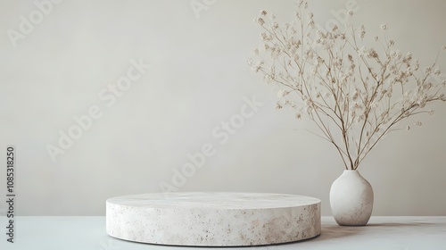 Natural light grey stone booth poster background