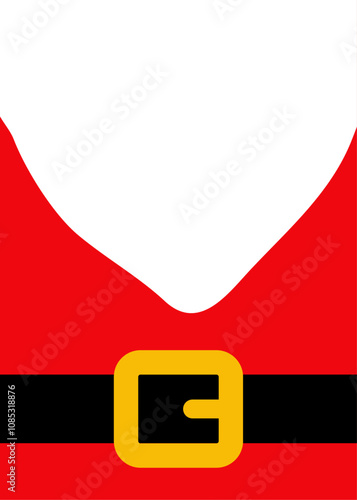 Tiempo de Navidad. Banner vertical con traje y barba de Santa Claus para fondo de tarjetas y felicitaciones	