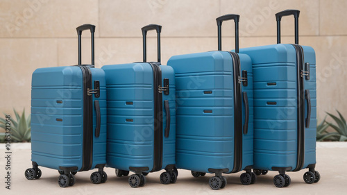 Stylish Teal Suitcases Travel Luggage Set Vacation Packing